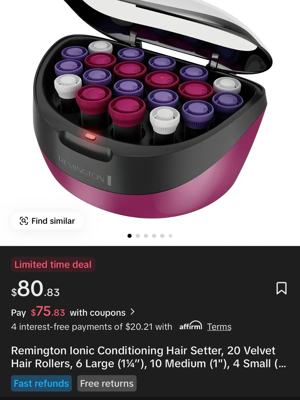 Remington Pink, Purple and White Heated Roller Styling Set